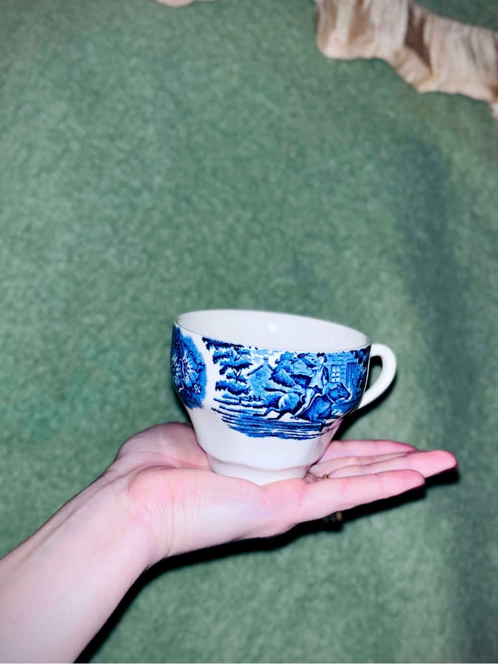 Vtg 1970s Liberty Blue by Staffordshire England Paul Revere Tea Cup